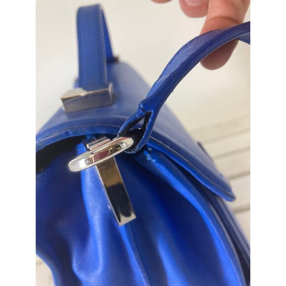 LOEFFLER RANDALL, MEDIUM BLUE LEATHER CROSSBODY BAG (ASIS) - Picture 7 of 16